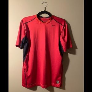 Nike Men’s Pro Core Combat Short Sleeve Red